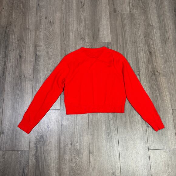 J.Crew Featherweight Cashmere Cardigan Sweater WMNS M Red Soft Knit Button Front - Picture 8 of 9
